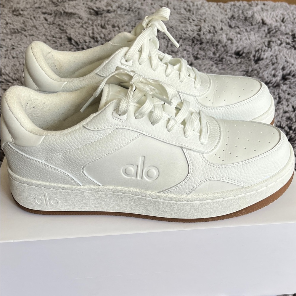 ALO Yoga White Leather Sneakers